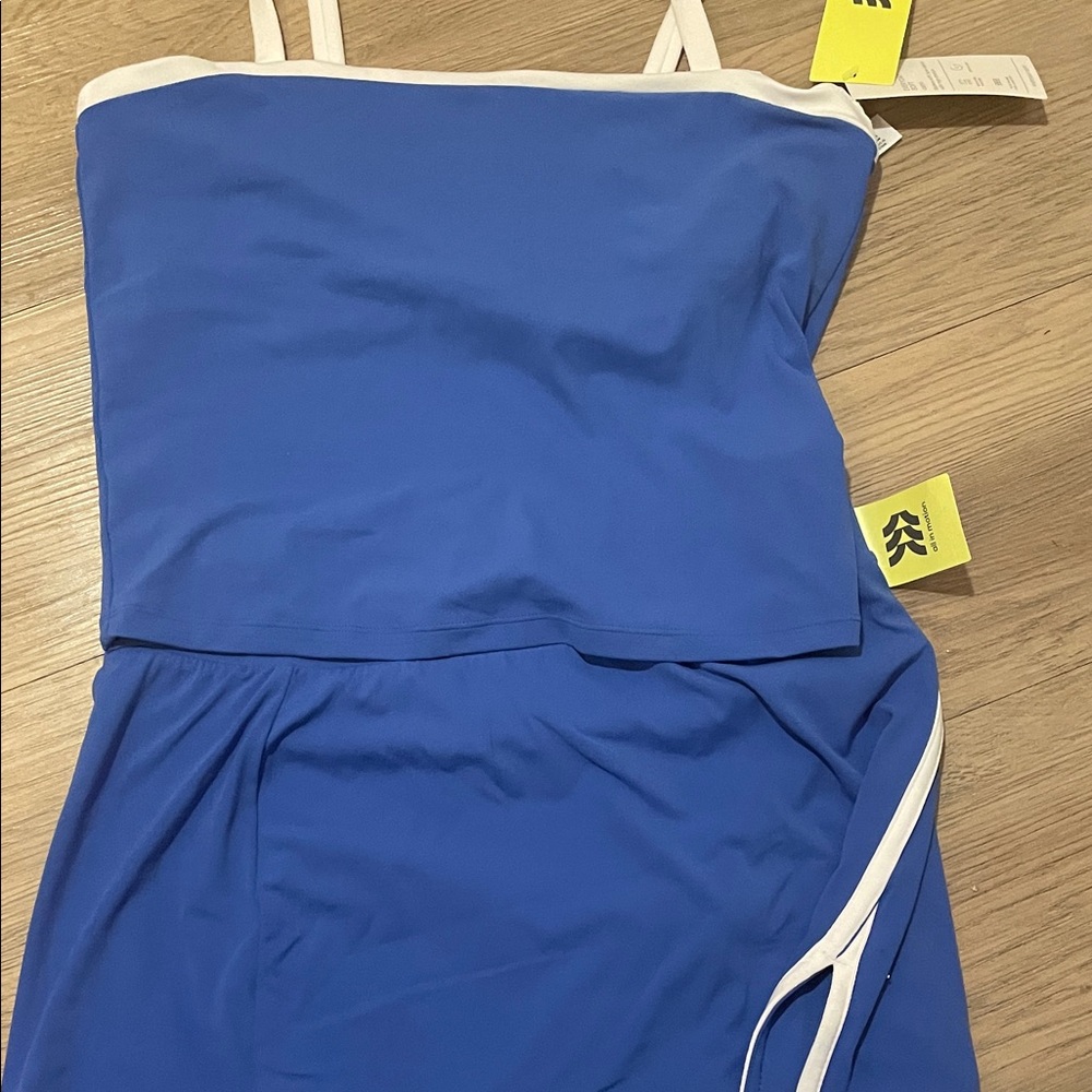 All in Motion Women's Blue Two piece set with White Accents